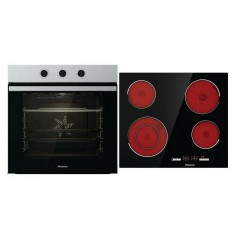 Hisense BI64121AX + E6432C Φούρνος άνω Πάγκου 77lt με Κεραμικές Εστίες Π59.5εκ. Inox